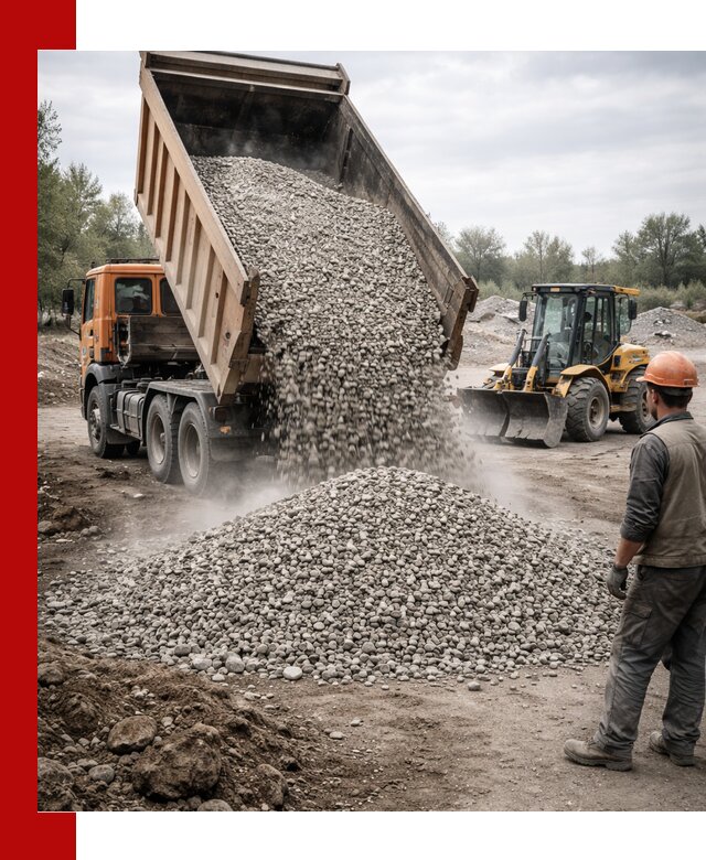 Доставка щебня в Елабуге крупными и мелкими фракциями