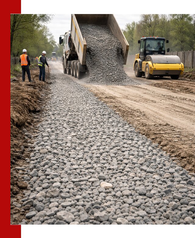 Доставка щебня для отсыпки дорог в Елабуге высокого качества