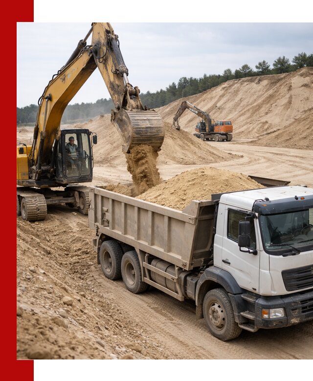 Доставка карьерного песка с самосвалами и разгрузкой в Елабуге