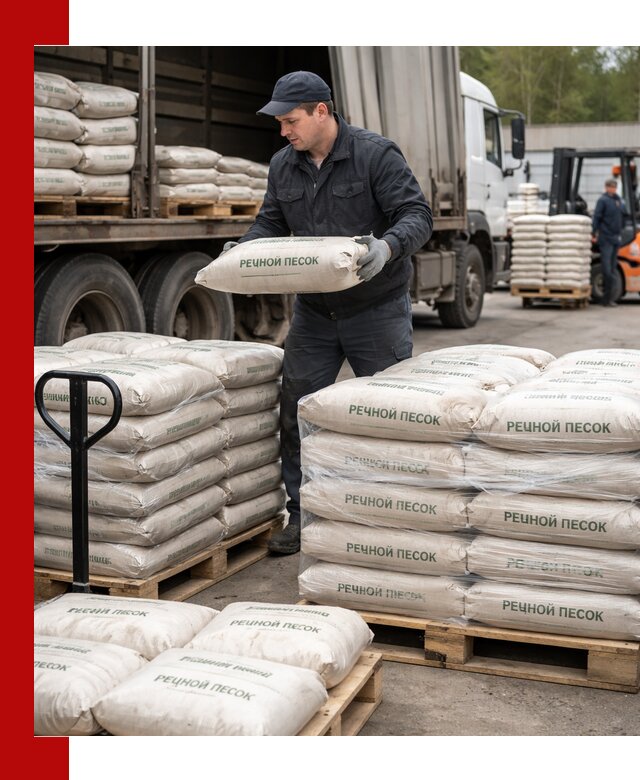 Речной песок в мешках с доставкой в Елабуге