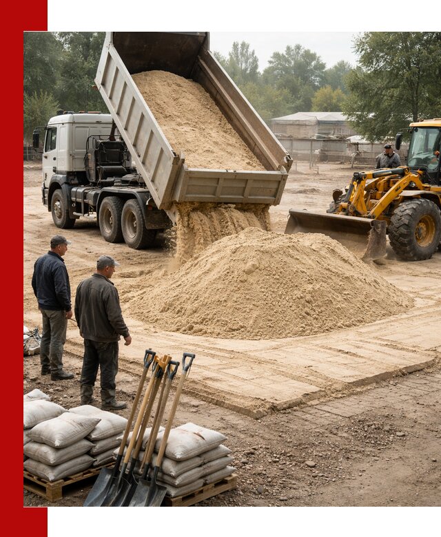 Доставка мытого песка в Елабуге с самосвалами по выгодной цене