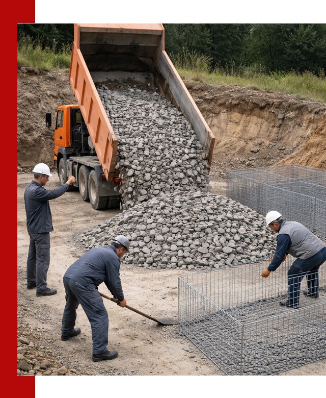 Камень для габионов с доставкой в Елабуге быстро и надёжно