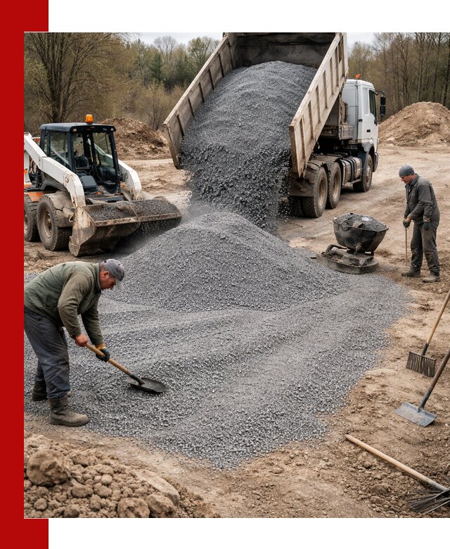 Отсев для подсыпки в Елабуге — доставка и подсыпка на участок