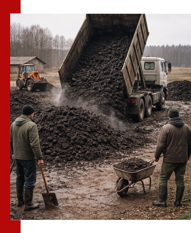 Доставка низинного торфа с разгрузкой и доставкой в Елабуге