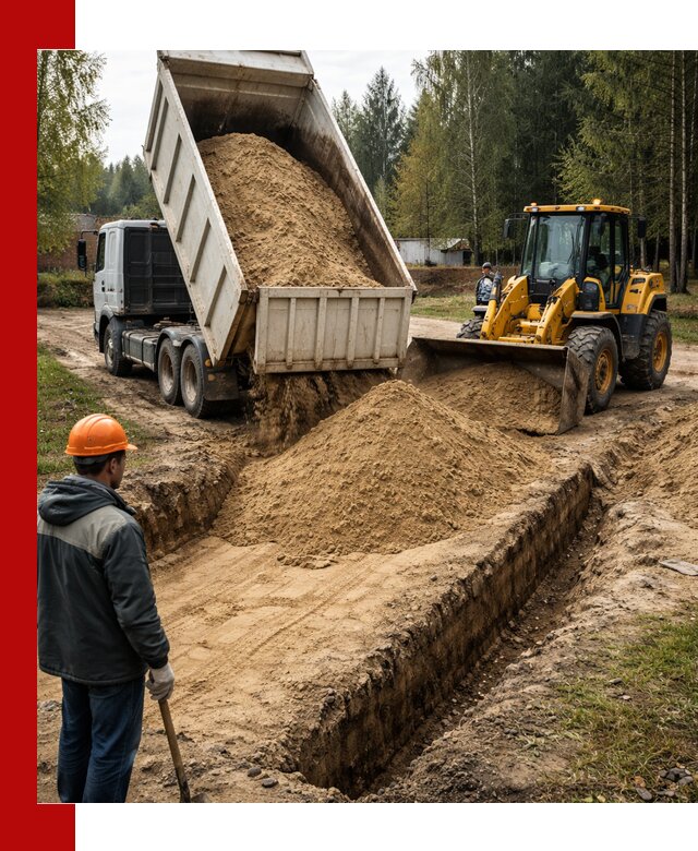 Доставка песчаного грунта в Елабуге для строительных работ