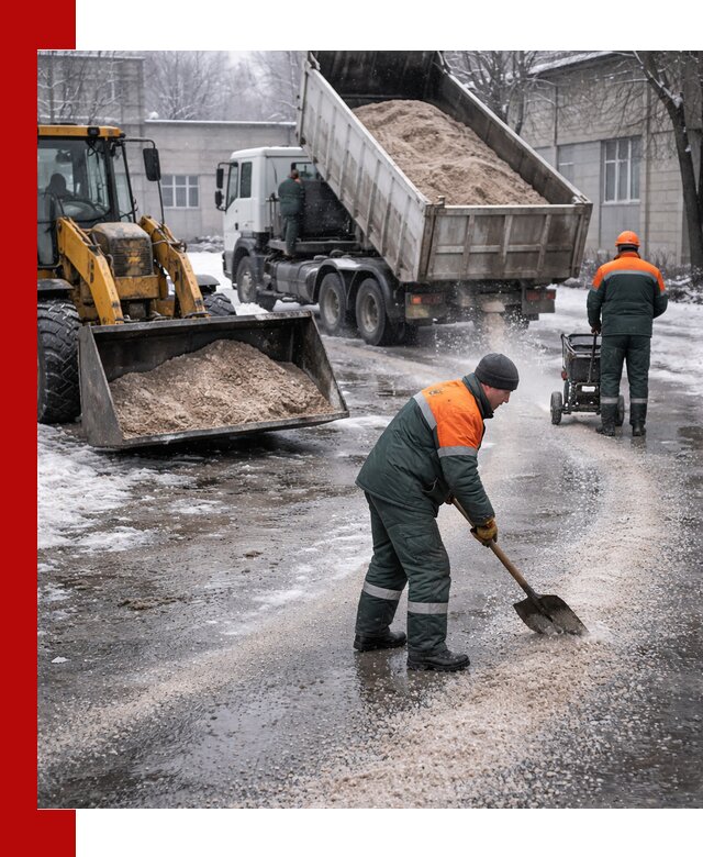 Реагент против гололеда с доставкой и нанесением в Елабуге
