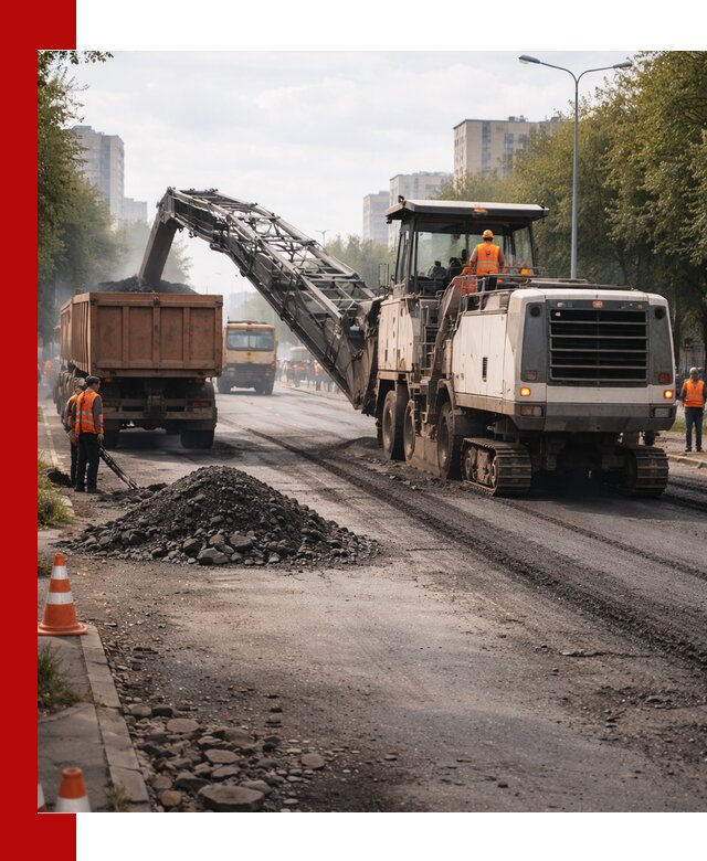 Фрезерованный асфальт в Елабуге — удаление и вывоз старого покрытия
