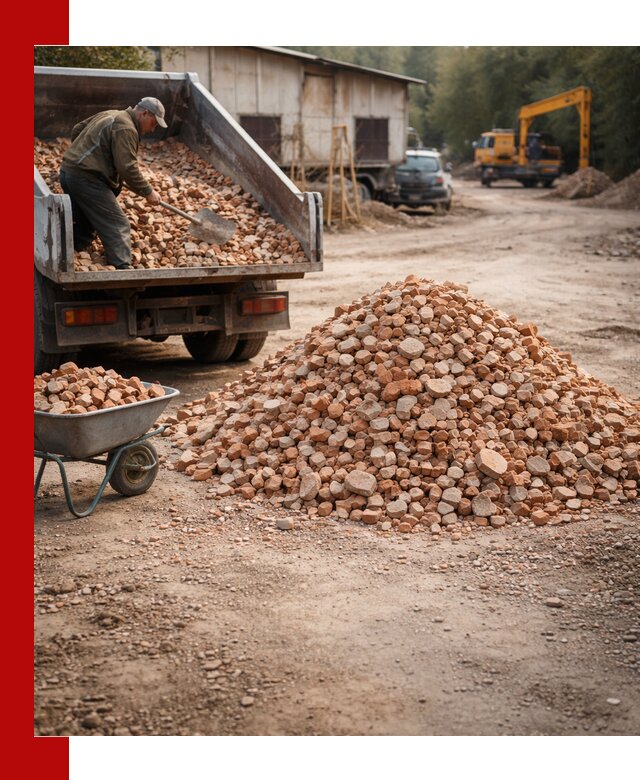 Доставка и подушка из боя кирпича с разгрузкой в Елабуге