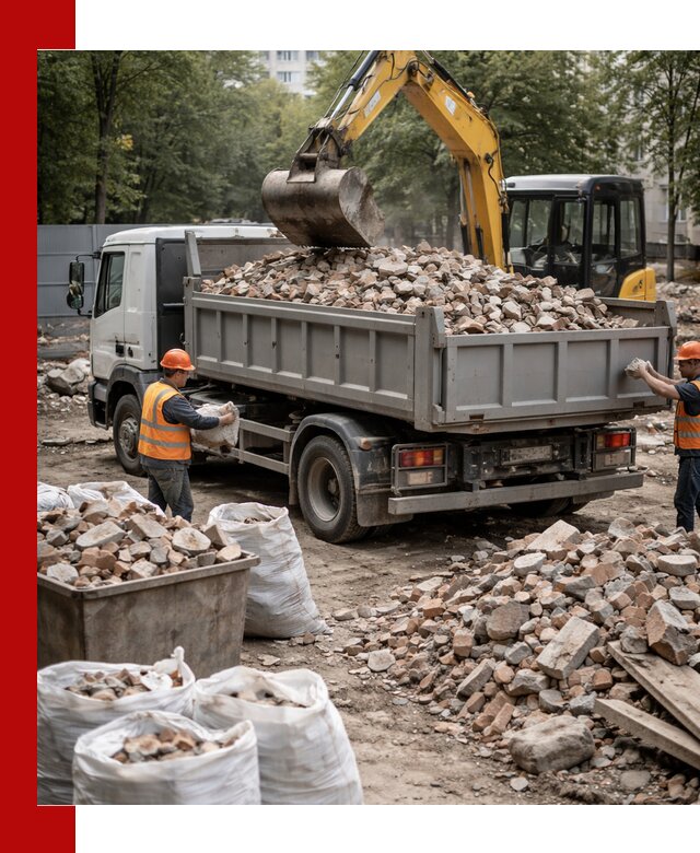Вывоз строительного мусора в Елабуге с самосвалами и контейнерами