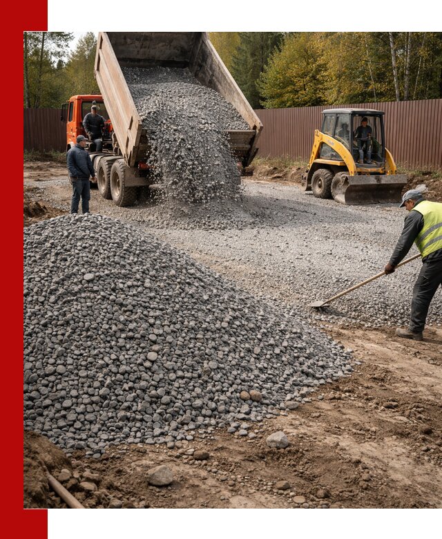 Отсыпка участка щебнем с доставкой и уплотнением в Елабуге