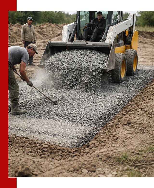 Устройство щебеночной подушки в Елабуге для дорог и фундаментов